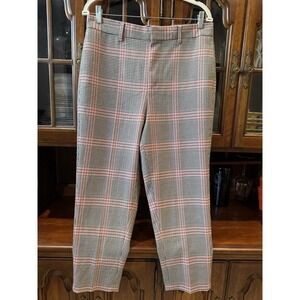 Asos Men's Brown Cream Orangy/Pink Plaid Houndstooth Slacks‎ 32 Waist 24 Inseam